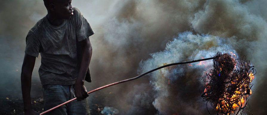 e-waste burning cables